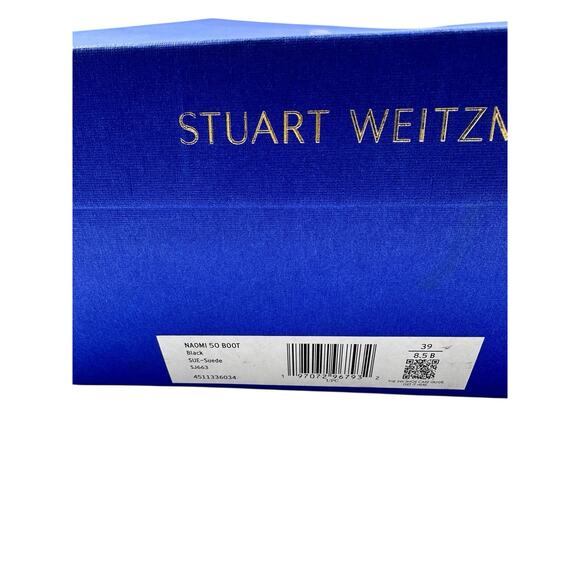 Stuart Weitzman $850 NAOMI 50 Woman’s Knee High Boots Size 9B NIB Black Suede - Picture 12 of 12